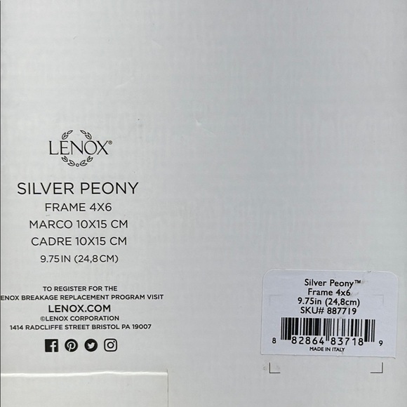 Lenox Silver Peony Photo Frame - Picture 10 of 10